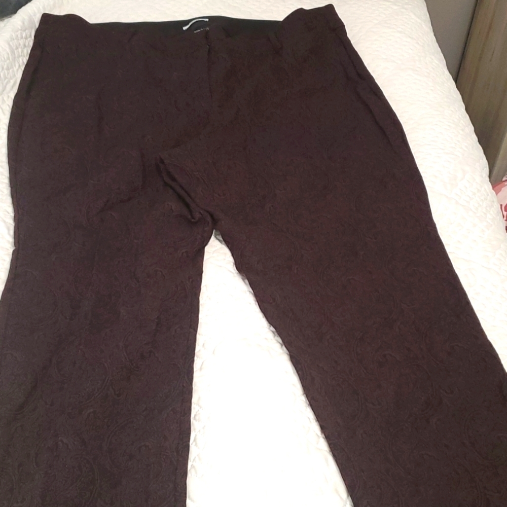 Lane Bryant Black &brown paisley print trousers
